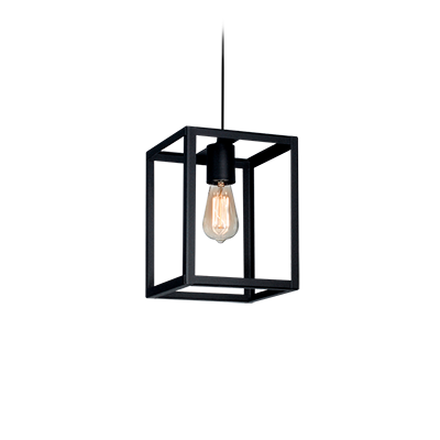 COLGANTE 1 LUZ HIERRO 20 X 20 X 26CM NEGRO